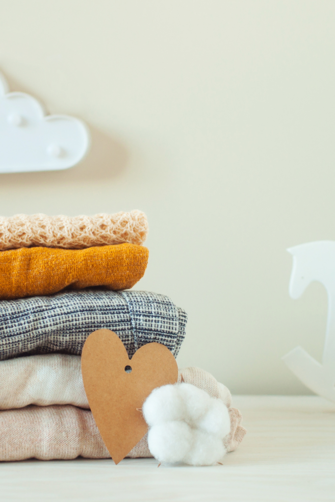 A pile of clothes of natural fibres