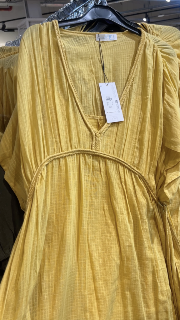 Yellow linen dress from Primark natural fibres