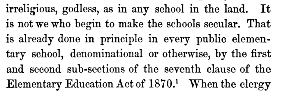 Secularisation of schools through the education act, a battle for christian households